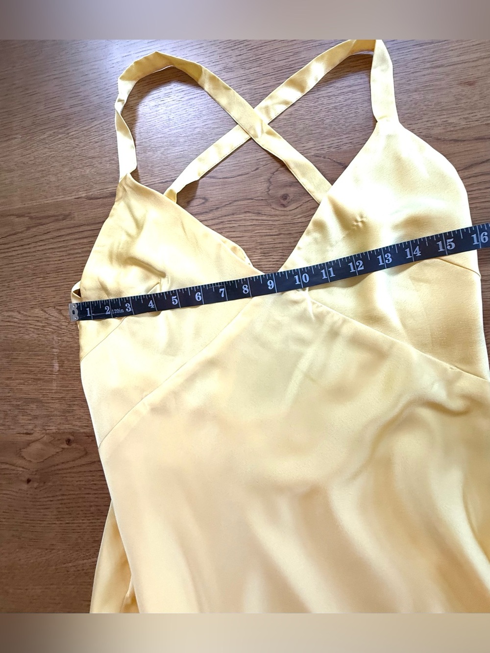 Show Me Your MuMu Anderson Yellow Satin Slip Maxi Dress Slit Size M - Picture 3 of 13